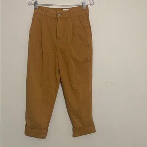 J. Crew Tan Chinos High-Waisted mom pleated pant women 0 Y2K retro grunge casual